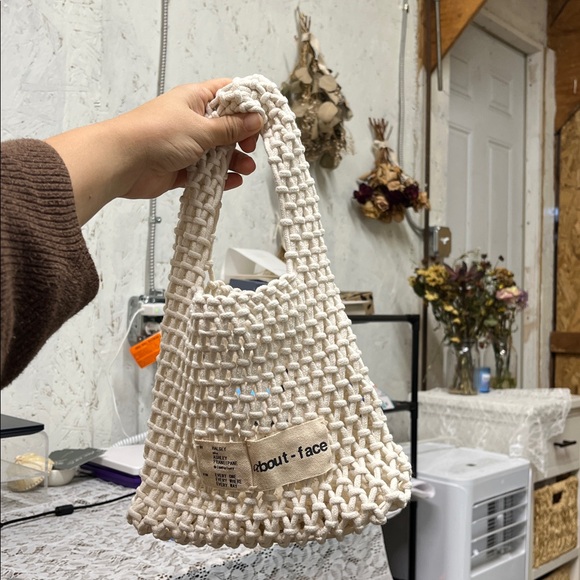 About-Face x Halsey Collab Crochet White Mini Bag - Picture 6 of 6